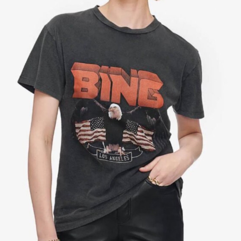 Anine Bing Graphic Tee - Black and red detail